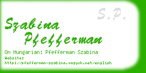 szabina pfefferman business card